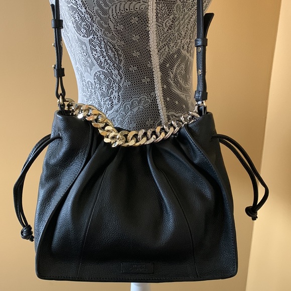 NWT VINCE CAMUTO BLACK LEATHER BAG - Picture 3 of 7